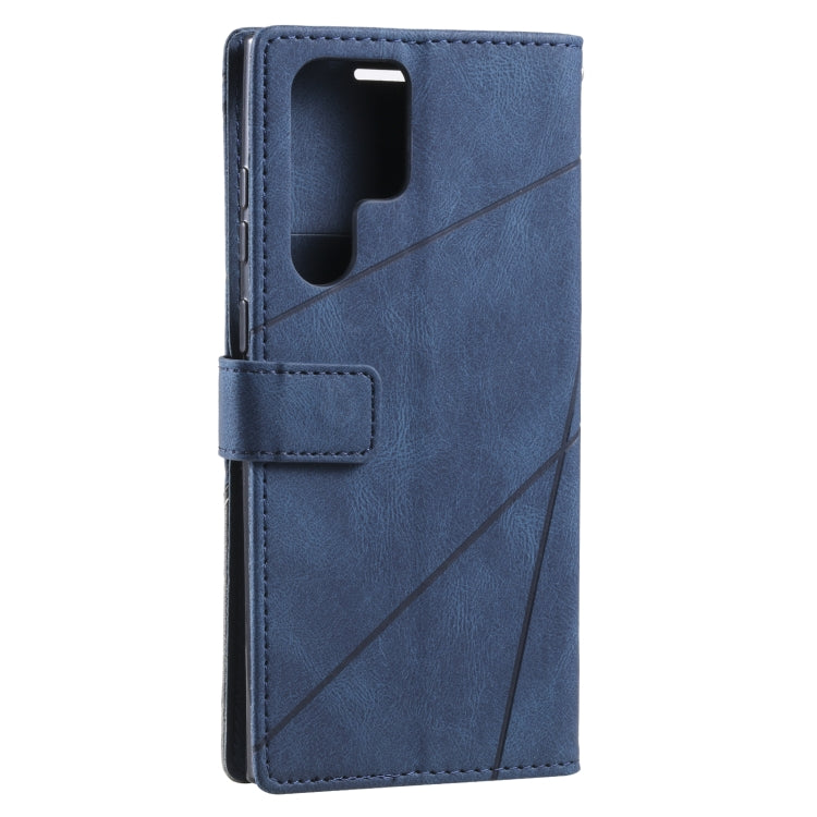 For Samsung Galaxy S22 Ultra 5G Skin Feel Splicing Horizontal Flip Leather Phone Case