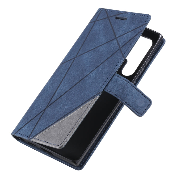 For Samsung Galaxy S22 Ultra 5G Skin Feel Splicing Horizontal Flip Leather Phone Case