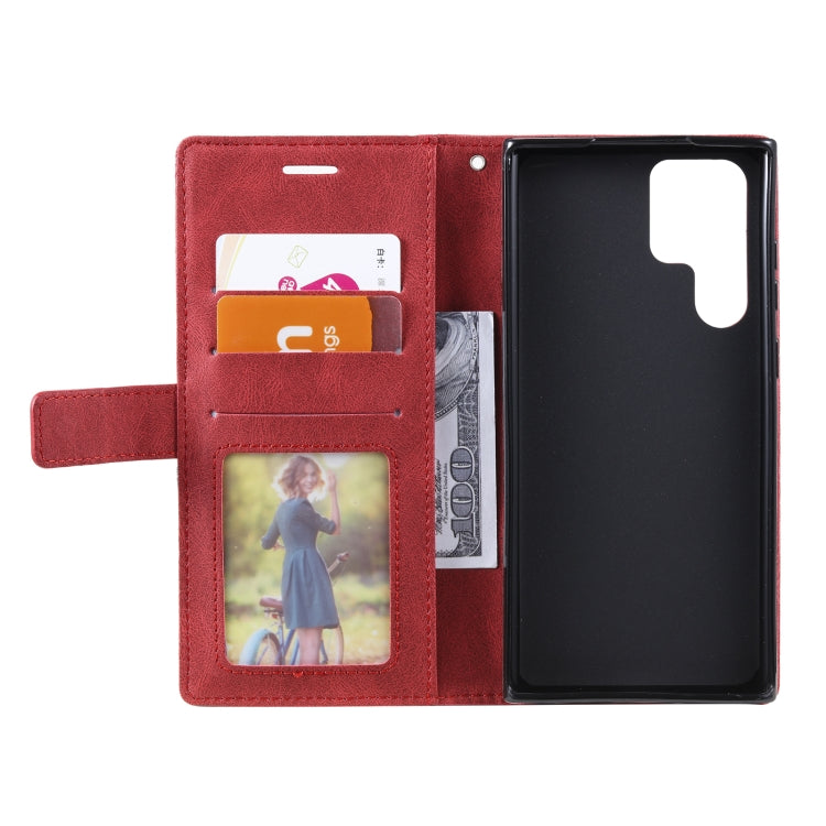 For Samsung Galaxy S22 Ultra 5G Skin Feel Splicing Horizontal Flip Leather Phone Case