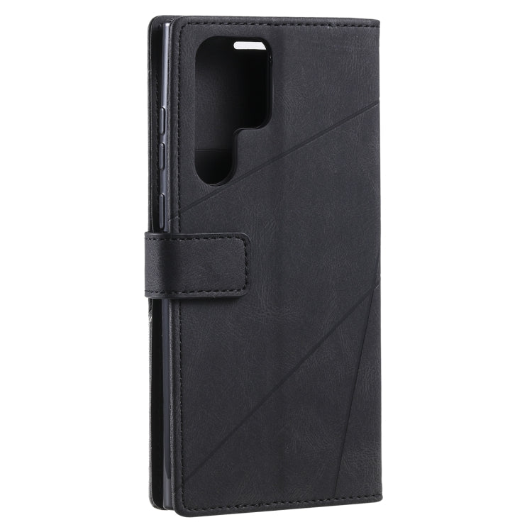 For Samsung Galaxy S22 Ultra 5G Skin Feel Splicing Horizontal Flip Leather Phone Case