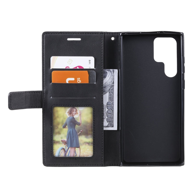For Samsung Galaxy S22 Ultra 5G Skin Feel Splicing Horizontal Flip Leather Phone Case