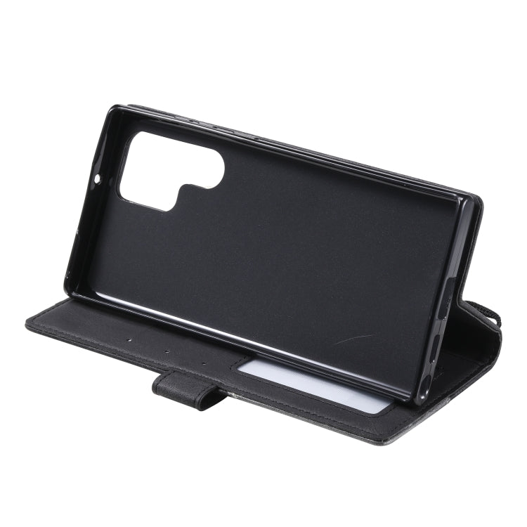 For Samsung Galaxy S22 Ultra 5G Skin Feel Splicing Horizontal Flip Leather Phone Case