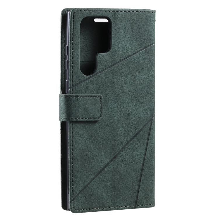 For Samsung Galaxy S22 Ultra 5G Skin Feel Splicing Horizontal Flip Leather Phone Case