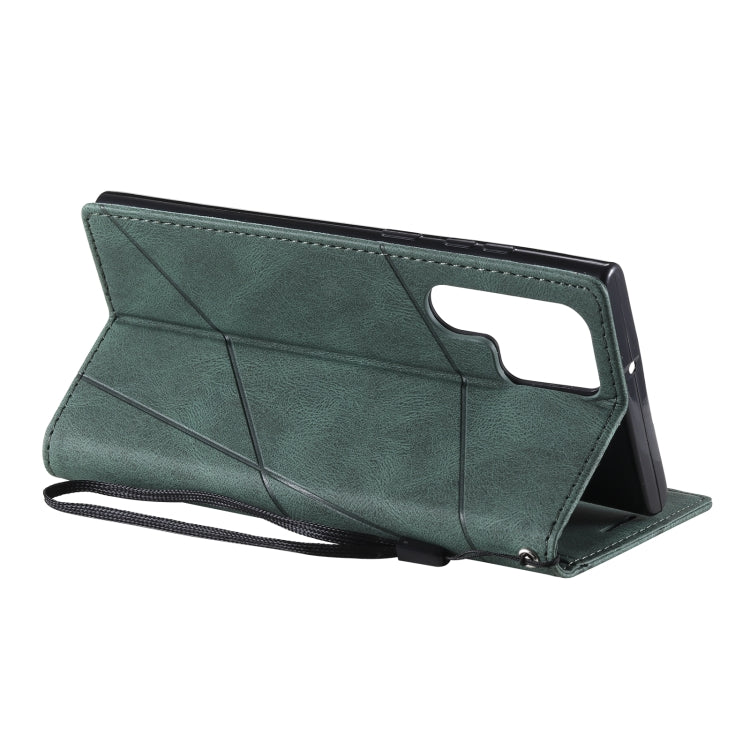 For Samsung Galaxy S22 Ultra 5G Skin Feel Splicing Horizontal Flip Leather Phone Case