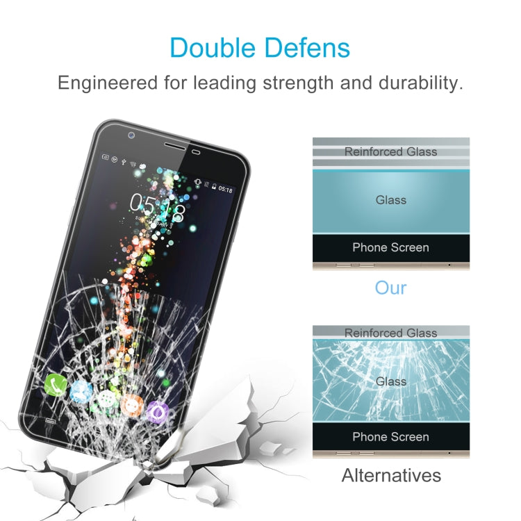 50 PCS 0.26mm 9H 2.5D Tempered Glass Film For Oukitel U7 Plus