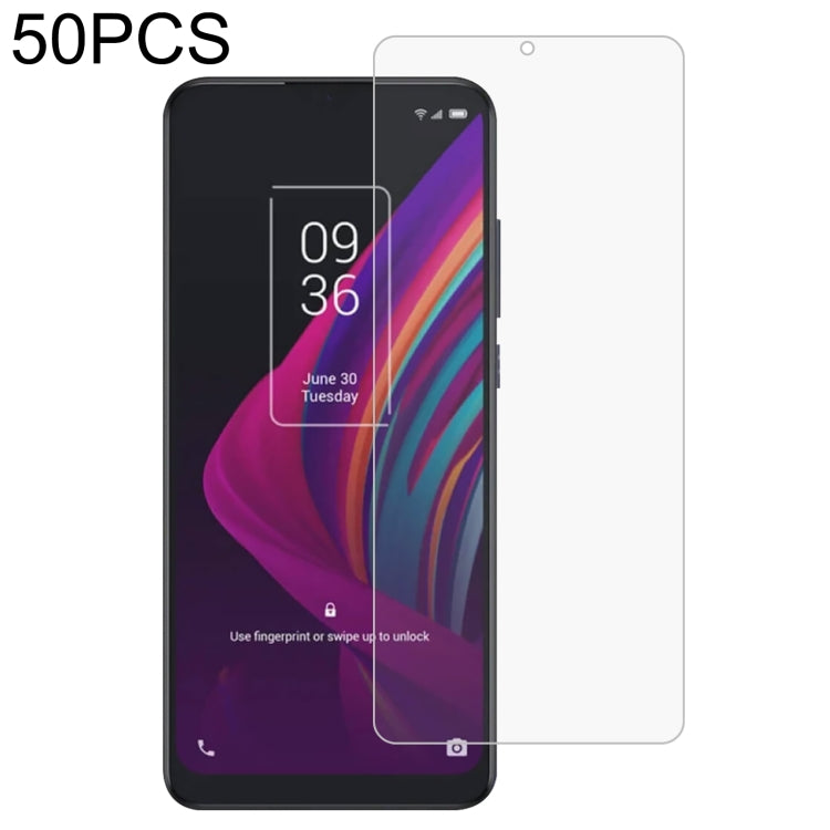 50 PCS 0.26mm 9H 2.5D Tempered Glass Film For TCL 10 SE