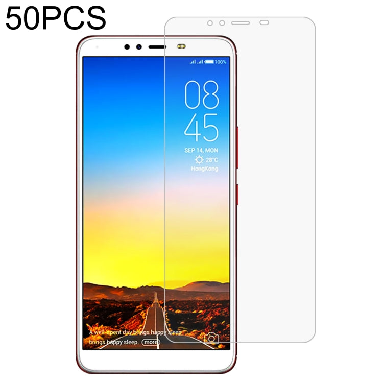 50 PCS 0.26mm 9H 2.5D Tempered Glass Film For Tecno Spark 2
