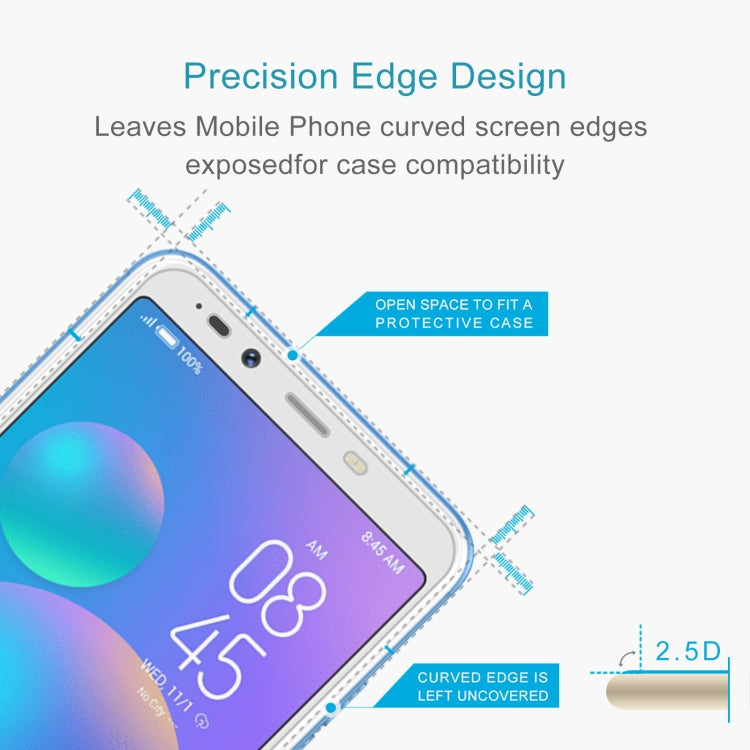 50 PCS 0.26mm 9H 2.5D Tempered Glass Film For Tecno POP 1s
