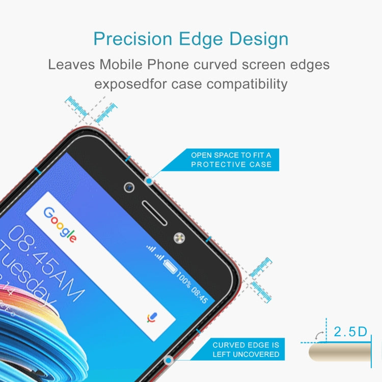 50 PCS 0.26mm 9H 2.5D Tempered Glass Film For Tecno POP 1 Pro