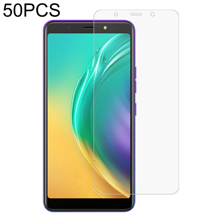 50 PCS 0.26mm 9H 2.5D Tempered Glass Film For Tecno POP 4