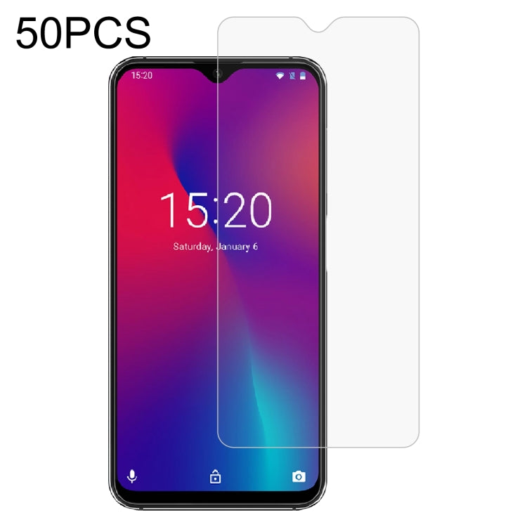 50 PCS 0.26mm 9H 2.5D Tempered Glass Film For Umidigi One Max