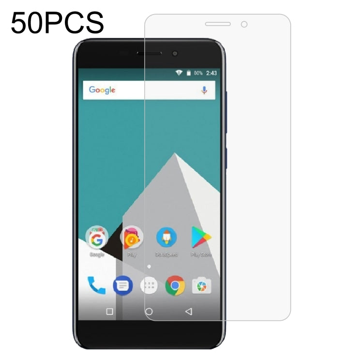 50 PCS 0.26mm 9H 2.5D Tempered Glass Film For Vernee M5