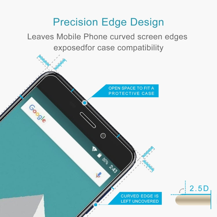 50 PCS 0.26mm 9H 2.5D Tempered Glass Film For Vernee M5