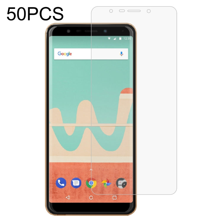 50 PCS 0.26mm 9H 2.5D Tempered Glass Film For Wiko View Go