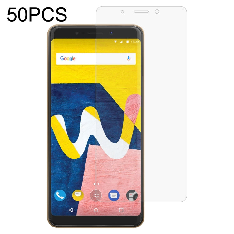 50 PCS 0.26mm 9H 2.5D Tempered Glass Film For Wiko View Lite