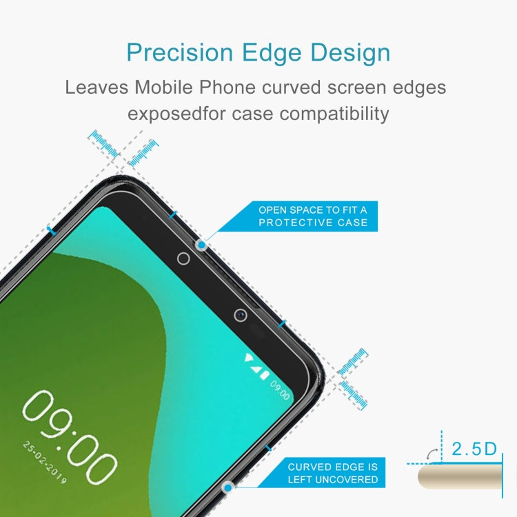 50 PCS 0.26mm 9H 2.5D Tempered Glass Film For Wiko Y70