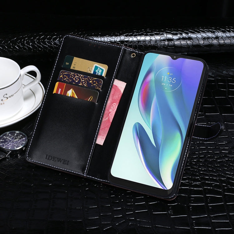 For Motorola Moto G50 5G idewei Crocodile Texture Horizontal Flip Leather Case with Holder & Card Slots & Wallet