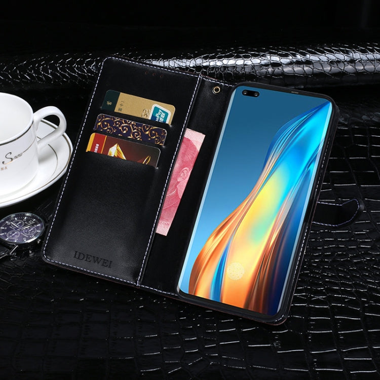 For Tecno Phantom X idewei Crocodile Texture Horizontal Flip Leather Case with Holder & Card Slots & Wallet