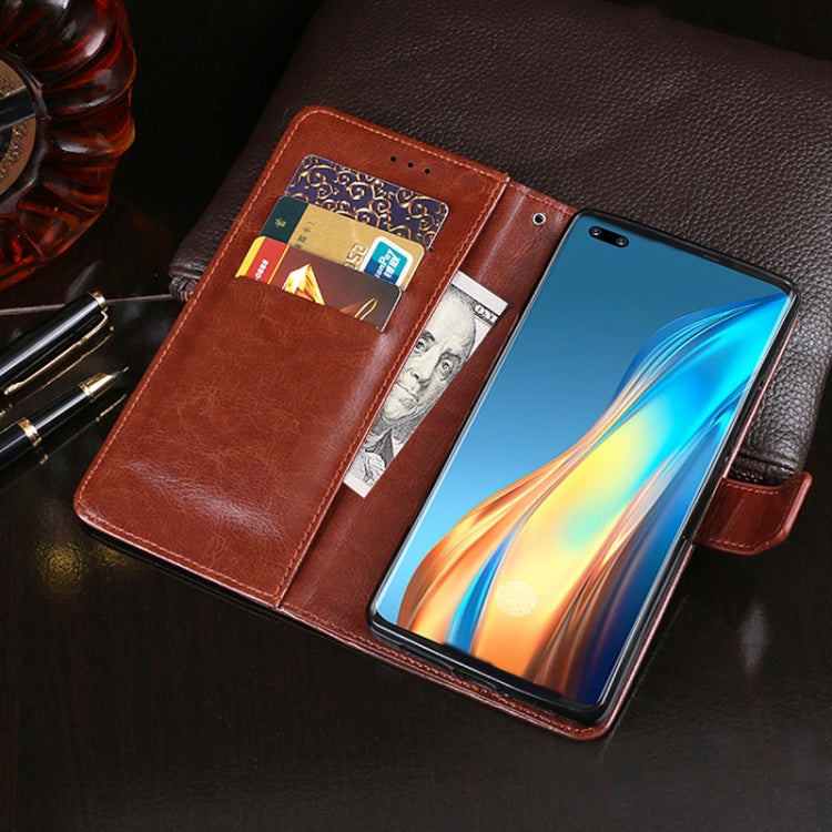 For Tecno Phantom X idewei Crazy Horse Texture Leather Case with Holder & Card Slots & Wallet