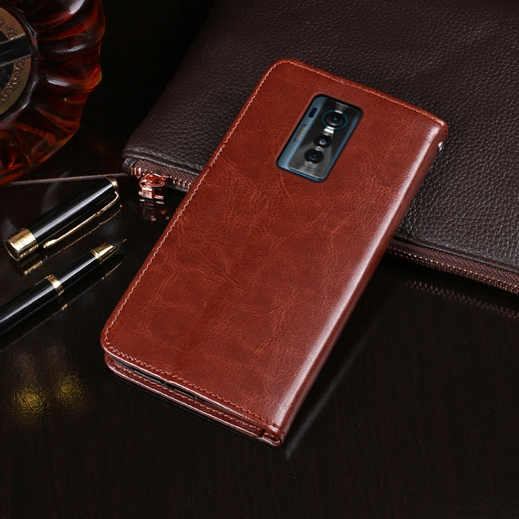 For Tecno Phantom X idewei Crazy Horse Texture Leather Case with Holder & Card Slots & Wallet
