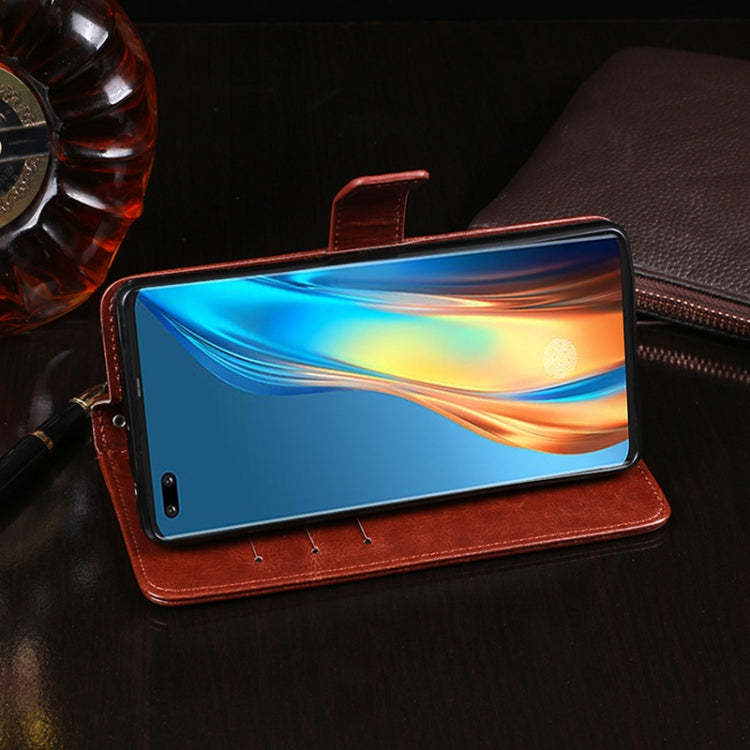 For Tecno Phantom X idewei Crazy Horse Texture Leather Case with Holder & Card Slots & Wallet