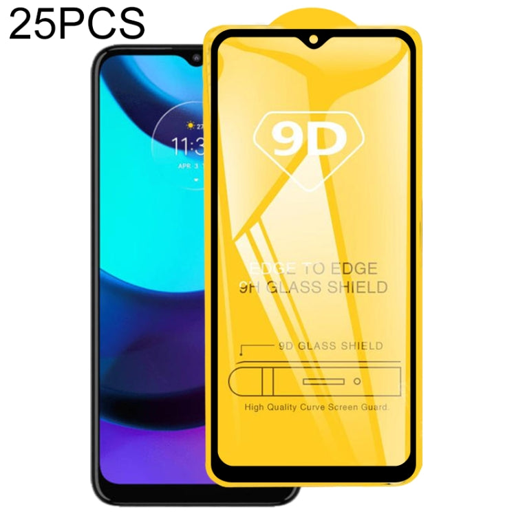 25 PCS 9D Full Glue Screen Tempered Glass Film For Motorola Moto E20/ G50 5G / G20 / G30 / G10