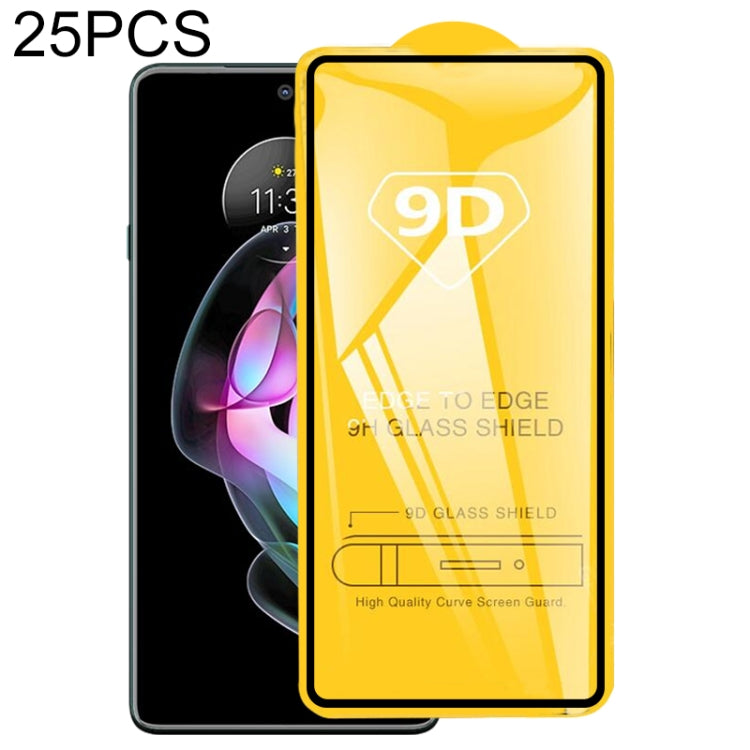 25 PCS 9D Full Glue Screen Tempered Glass Film For Motorola Edge 20 / Edge 20 Pro / 20 Fusion / Edge 20 lite