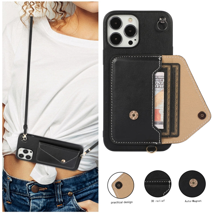 For iPhone 13 Pro Max Crossbody Wallet Card Bag Phone Case