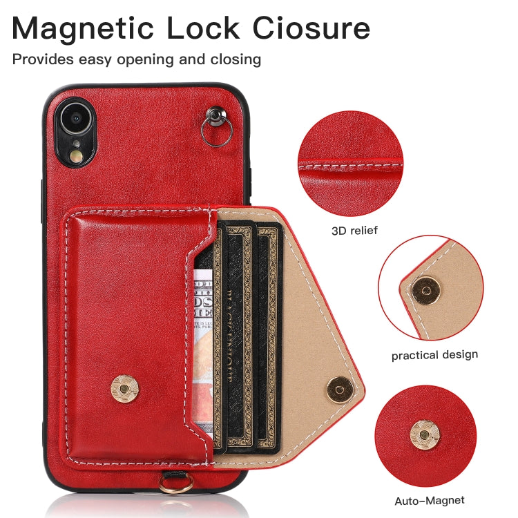 For iPhone XR Crossbody Wallet Card Bag Phone Case