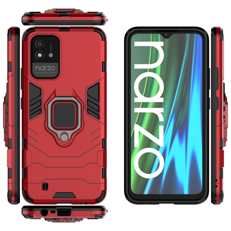 For OPPO Realme Narzo 50i Shockproof PC + TPU Phone Case with Magnetic Ring Holder