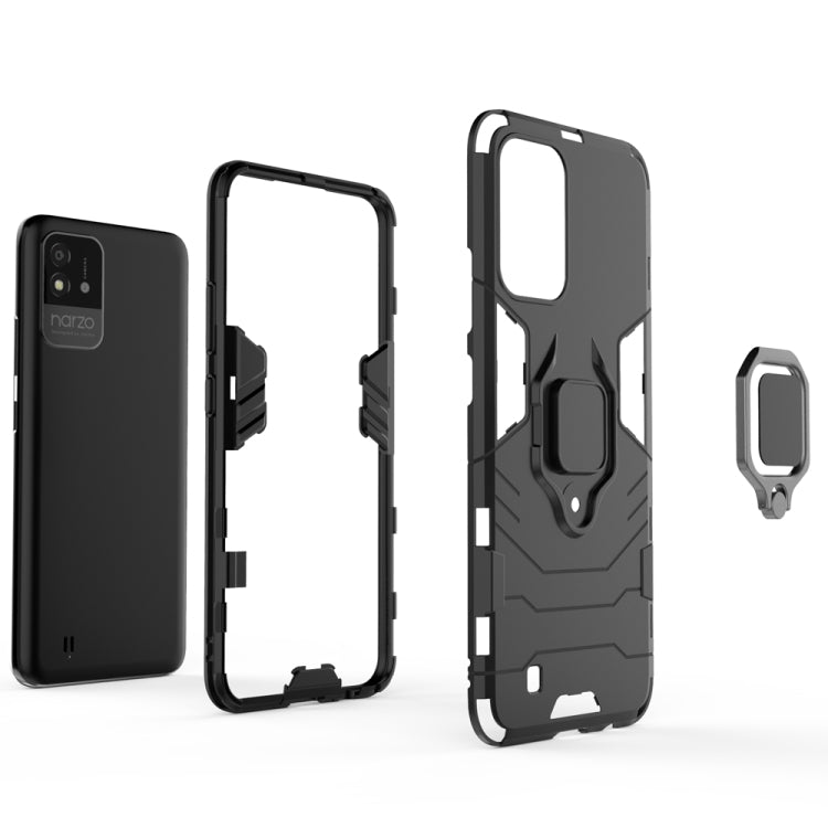For OPPO Realme Narzo 50i Shockproof PC + TPU Phone Case with Magnetic Ring Holder