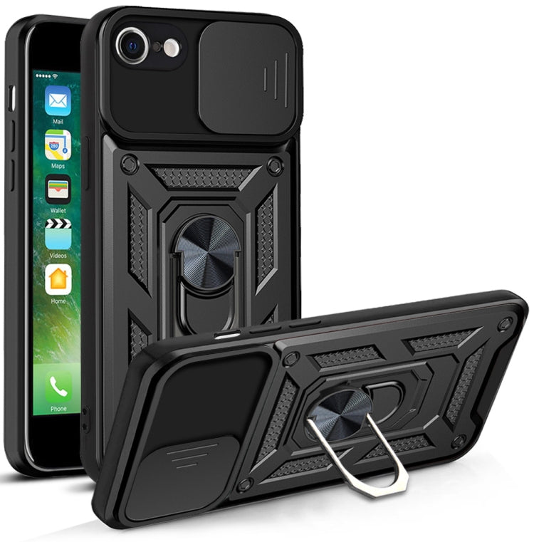 For iPhone SE 2022 / SE 2020 / 8 / 7 Sliding Camera Cover Design TPU+PC Phone Protective Case