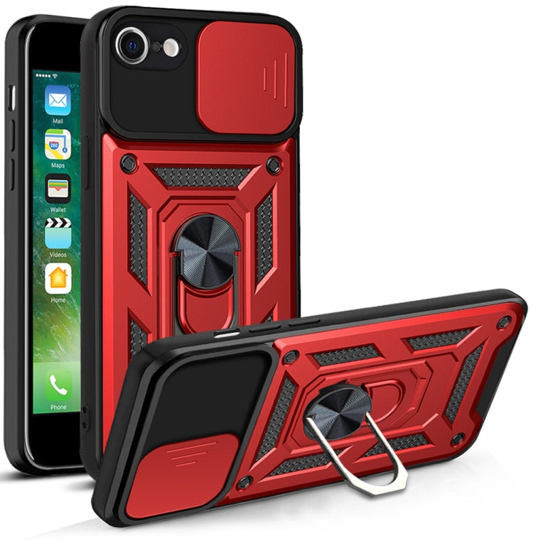 For iPhone SE 2022 / SE 2020 / 8 / 7 Sliding Camera Cover Design TPU+PC Phone Protective Case