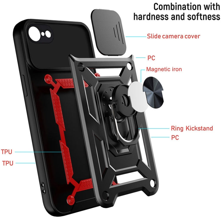 For iPhone SE 2022 / SE 2020 / 8 / 7 Sliding Camera Cover Design TPU+PC Phone Protective Case