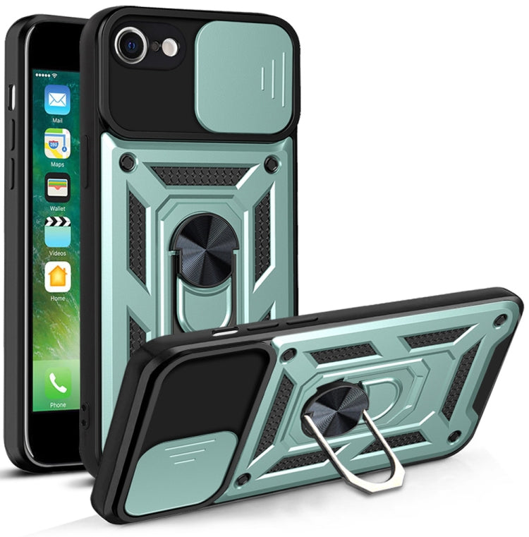 For iPhone SE 2022 / SE 2020 / 8 / 7 Sliding Camera Cover Design TPU+PC Phone Protective Case