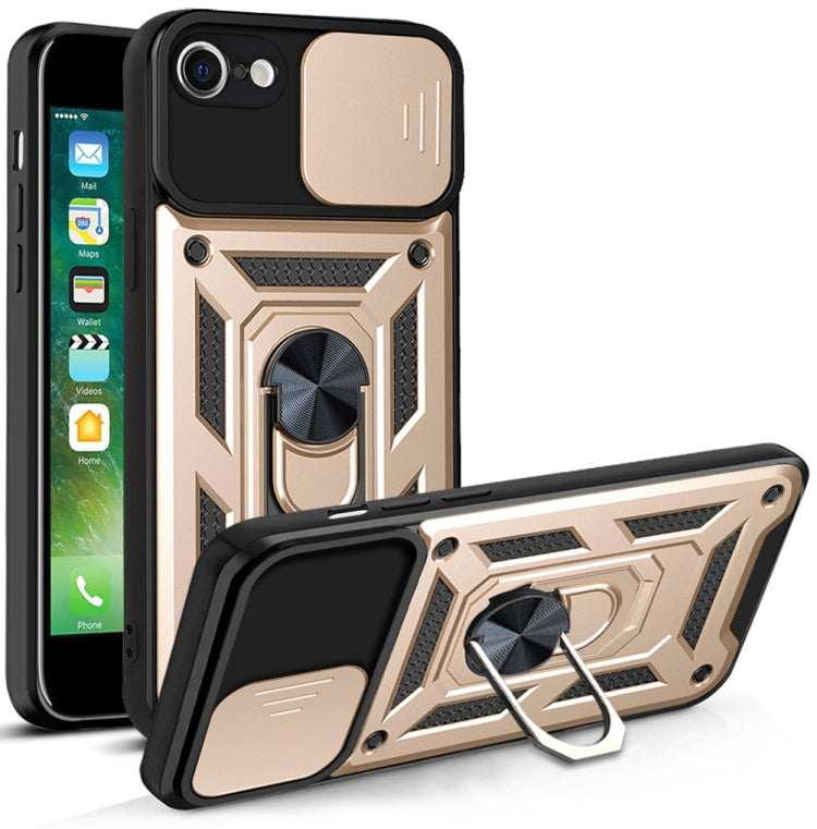 For iPhone SE 2022 / SE 2020 / 8 / 7 Sliding Camera Cover Design TPU+PC Phone Protective Case
