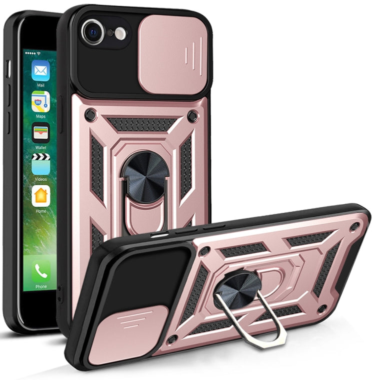 For iPhone SE 2022 / SE 2020 / 8 / 7 Sliding Camera Cover Design TPU+PC Phone Protective Case
