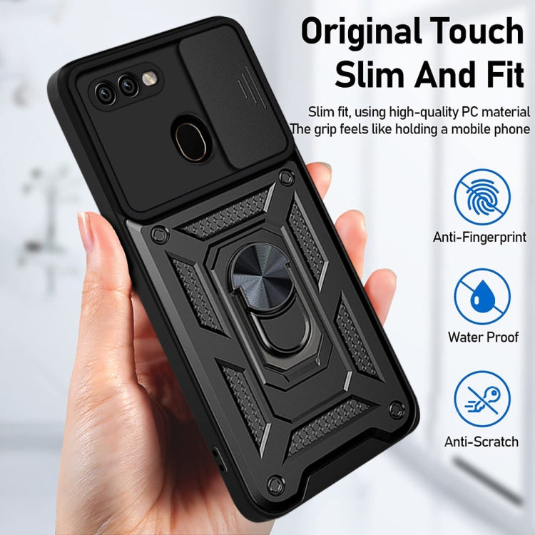 For OPPO A5s/A7 2018/A12 Sliding Camera Cover Design TPU+PC Phone Protective Case
