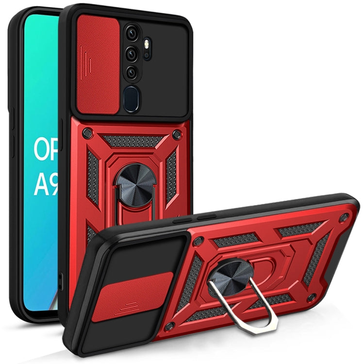 For OPPO A9 2020/A5 2020 Sliding Camera Cover Design TPU+PC Phone Protective Case