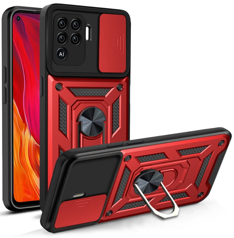 For OPPO A94/Reno5/F19 Pro/Reno5 Lite Sliding Camera Cover Design TPU+PC Phone Protective Case