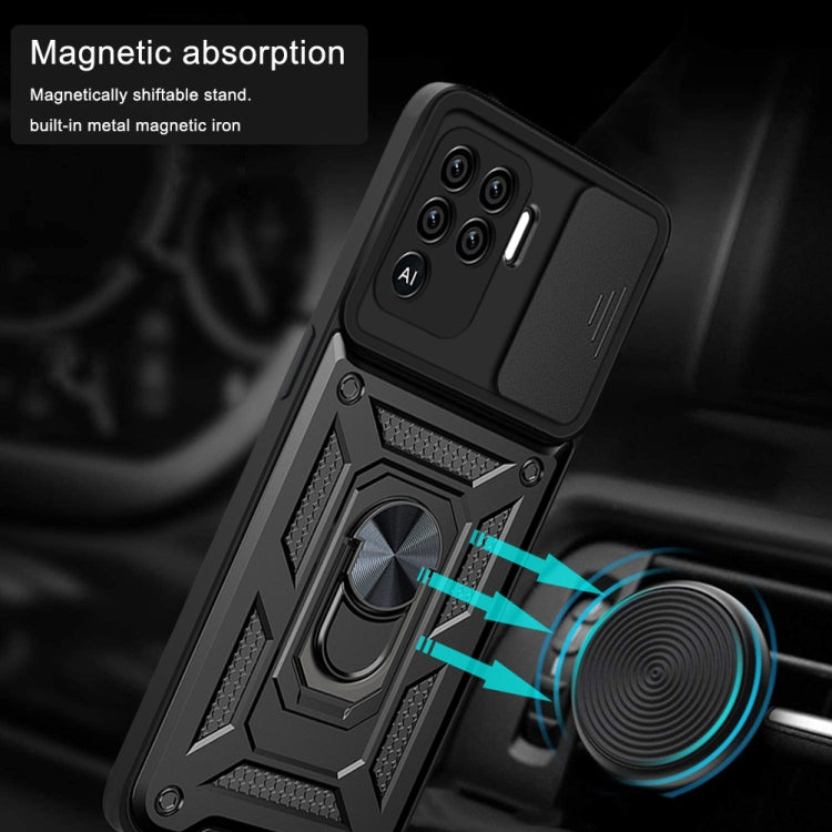 For OPPO A94/Reno5/F19 Pro/Reno5 Lite Sliding Camera Cover Design TPU+PC Phone Protective Case