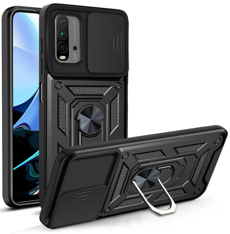 For Xiaomi Redmi Note 9 4G/9T/M3 Sliding Camera Cover Design TPU+PC Phone Protective Case