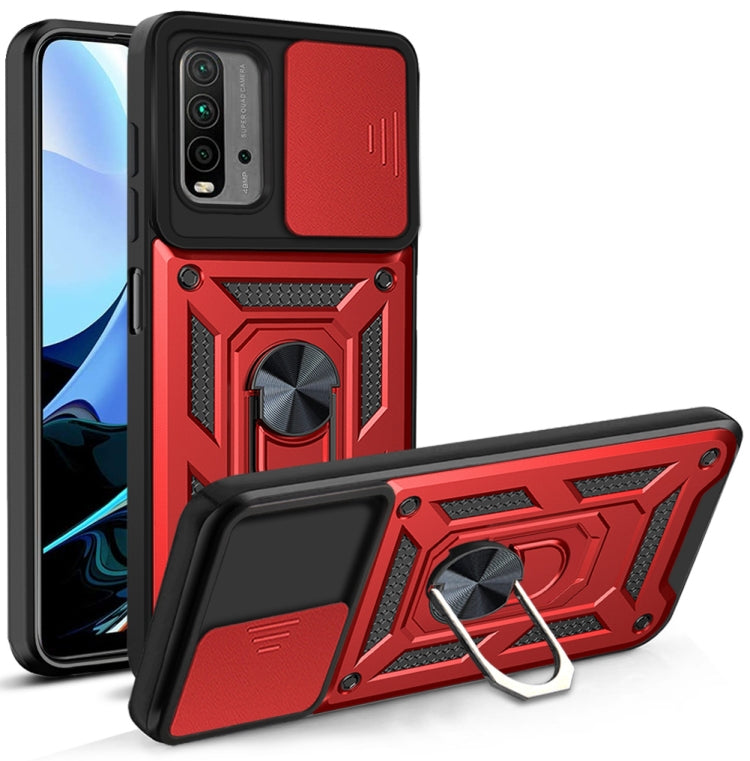 For Xiaomi Redmi Note 9 4G/9T/M3 Sliding Camera Cover Design TPU+PC Phone Protective Case