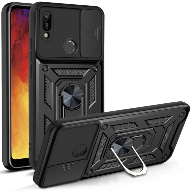 For Huawei Y6 2019 Sliding Camera Cover Design TPU+PC Phone Protective Case