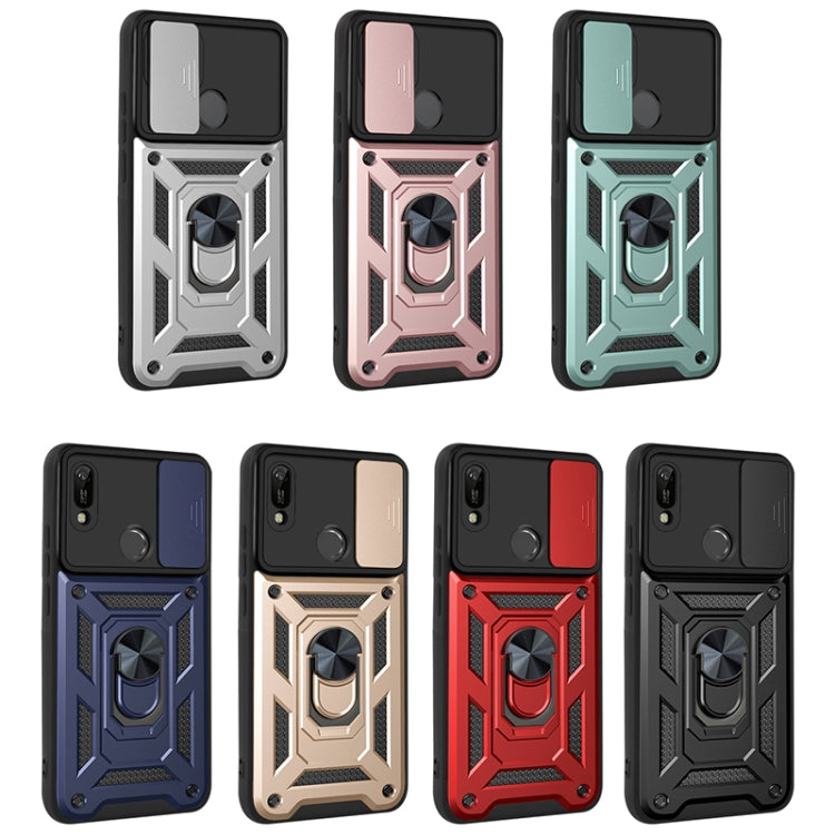 For Huawei Y6 2019 Sliding Camera Cover Design TPU+PC Phone Protective Case
