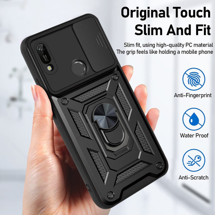 For Huawei Y6 2019 Sliding Camera Cover Design TPU+PC Phone Protective Case