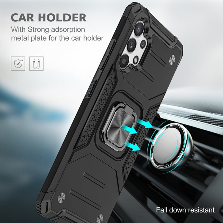 For Samsung Galaxy A32 Magnetic Armor Shockproof TPU + PC Phone Case with Metal Ring Holder