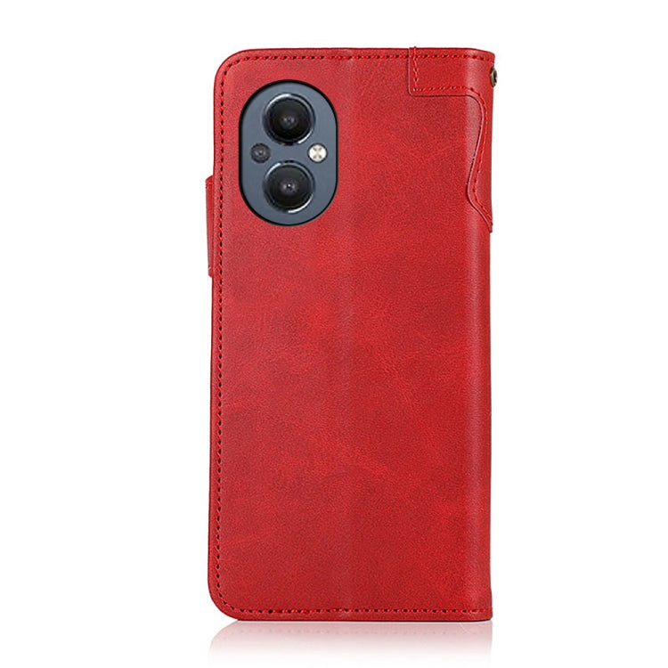 For OnePlus Nord N20 5G KHAZNEH Dual-Splicing Cowhide Texture Horizontal Flip Leather Phone Case