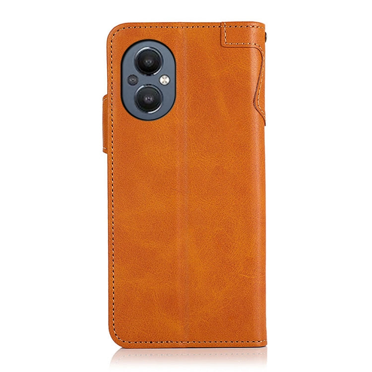 For OnePlus Nord N20 5G KHAZNEH Dual-Splicing Cowhide Texture Horizontal Flip Leather Phone Case