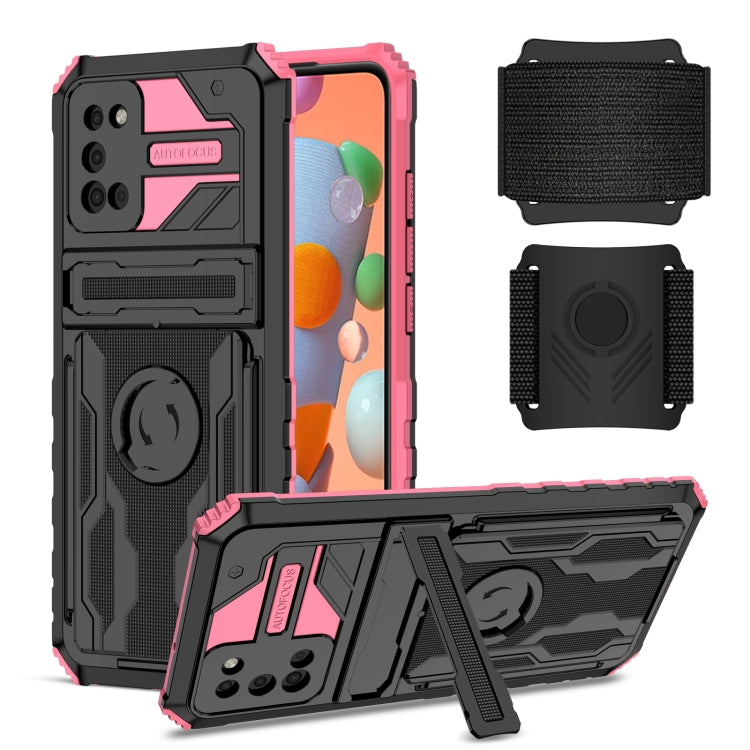 For Samsung Galaxy A02s Kickstand Detachable Armband Phone Case